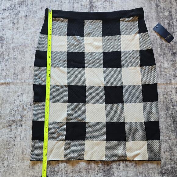 Rachel Rachel Roy Knit Skirt Womens 0X Checker Plaid Pull On Stretchy Work NEW - Picture 9 of 11